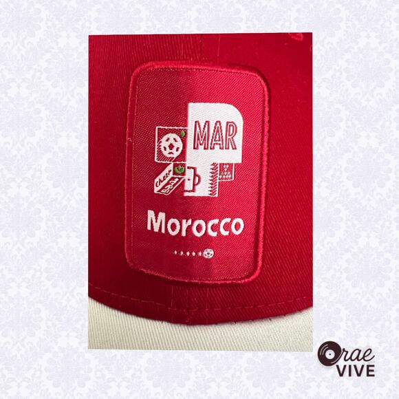 2022 FIFA World Cup Morocco Hat – Official Qatar Trucker Cap Red/White Mesh - Picture 3 of 5